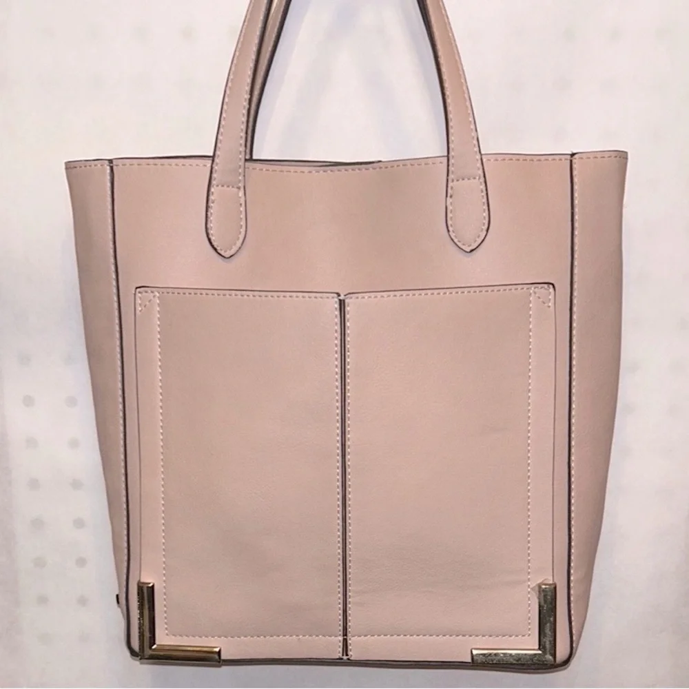 Steve Madden - Mini Cori Tote Faux Blush Pink Leather & Faux Pink Suede Interior